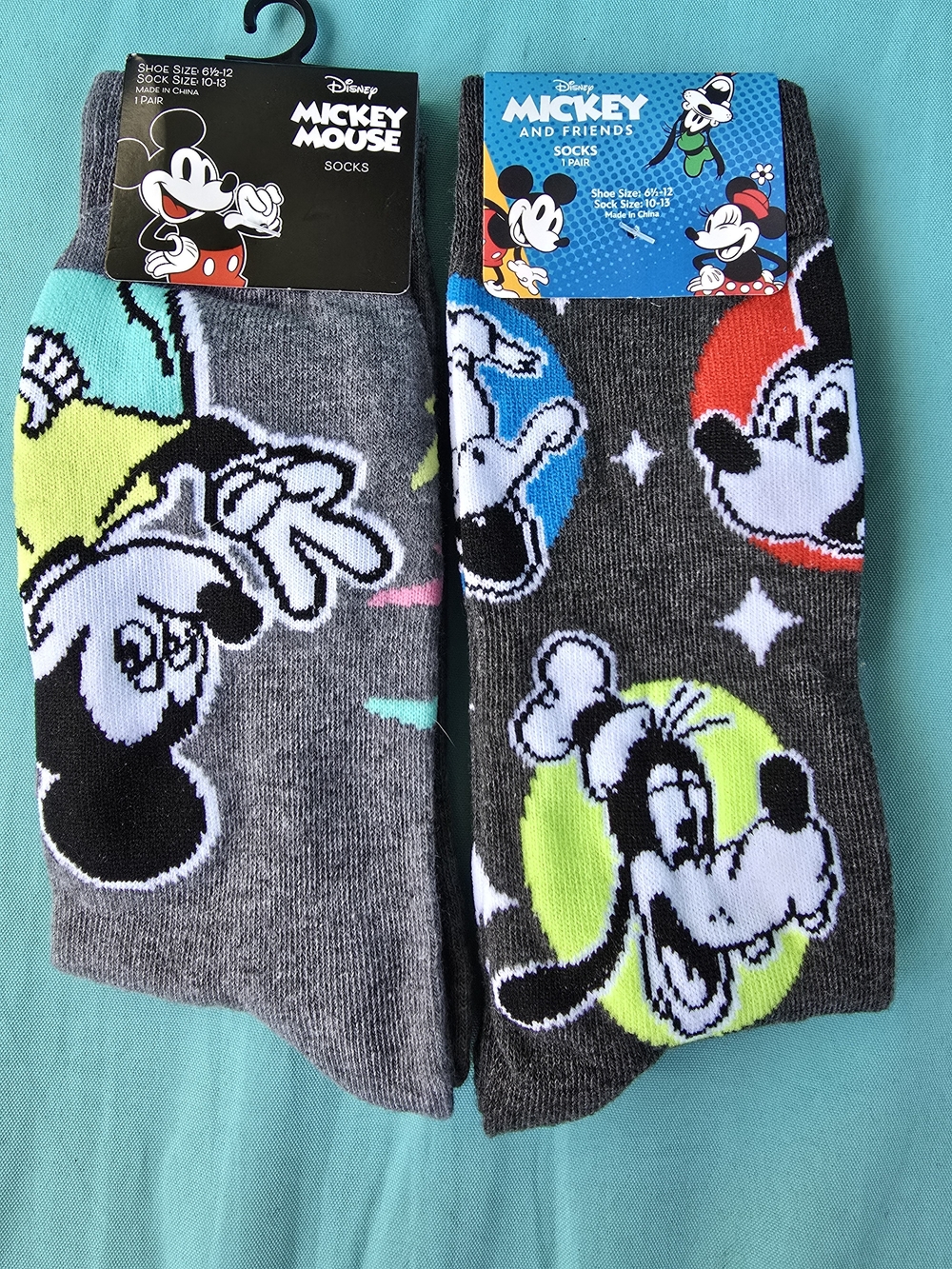Disney Mickey & Friends Crew Socks - 2 Pairs